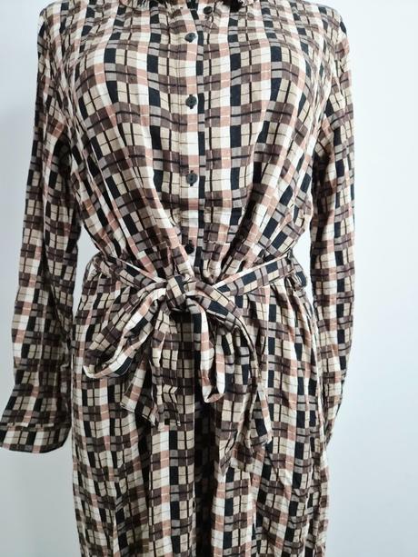 Nové kárované košeľové šaty .object s opaskom, 42 / xl