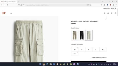 Cargo nohavice hm (kapsáče), h&m,l / m
