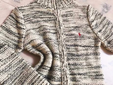 Vlnený sveter na zips polo od rl, ralph lauren,s