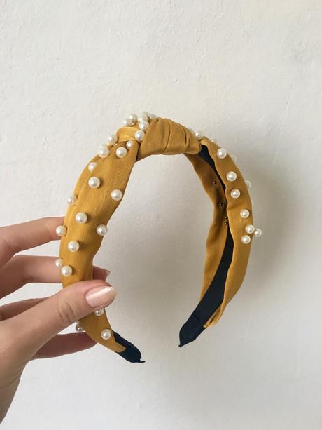 Žltá perličková čelenka, 