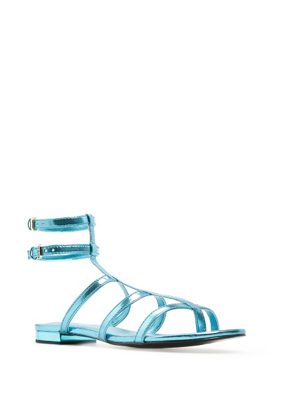 Modré metalické sandále mango v. 38, mango,38