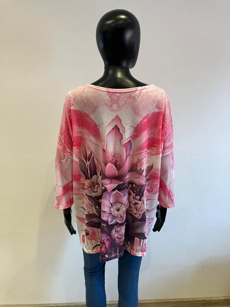 Dámske kvetované oversize svetrové tričko (uni), l / m / s / xl