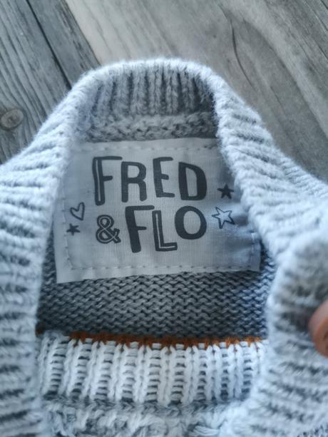 Pletený sivý pulóver s líškou f&f, f&f,62