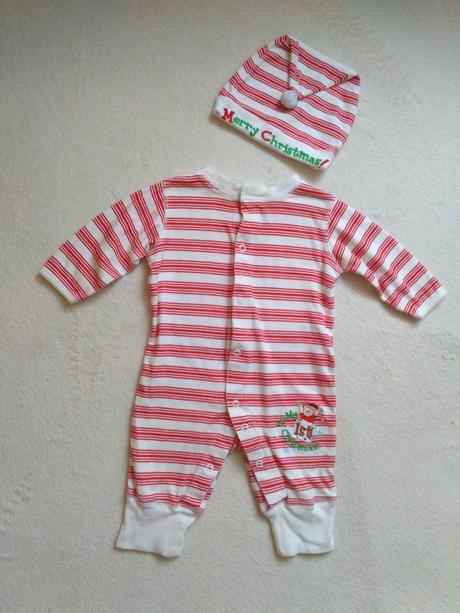 Vianočný overal s čiapkou, moje prvé vianoce, 68