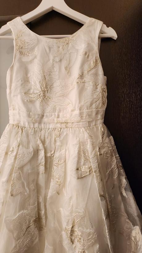 Slávnostné krémové šaty next 134 cm 9 r., next,134