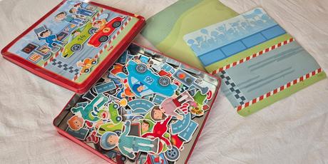 Magnetická knižka barvy a magnetická hra autá, 