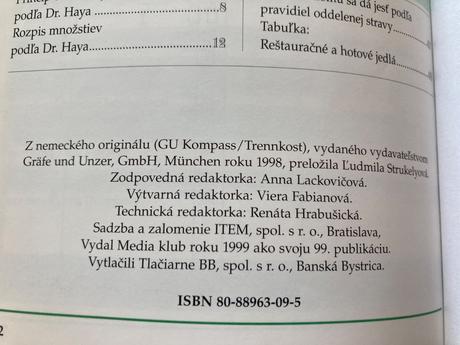 Oddelená strava doma a v reštaurácii (1999), 