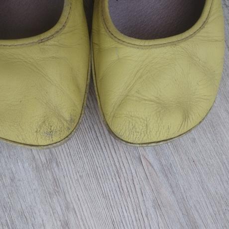 Žlté kožené balerínky camper 34, camper,34