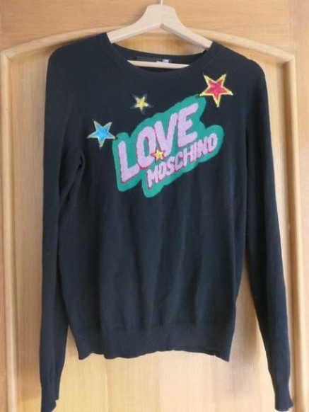 Love moschino original damsky kvalitny sveter m/l, moschino,m