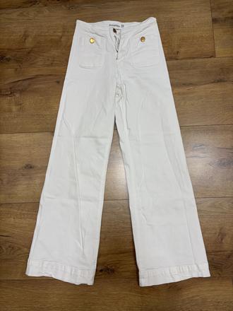 Biele široké nohavice, stradivarius,s