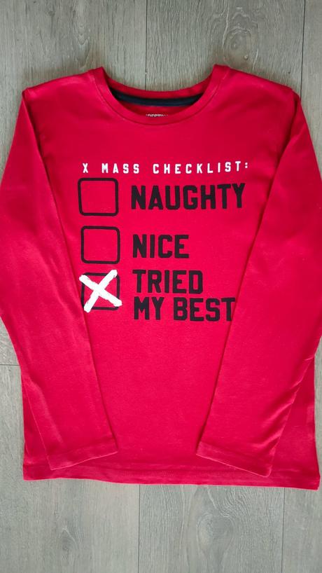 Detské vianočné tričko s dlhým rukávom, 134-140 cm, 134