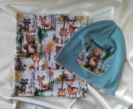 Čiapka a nákrčník, obojstranné, pre obvod 50-52cm,
