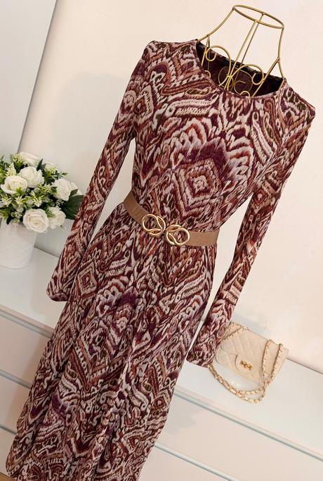 Luxusné zero midi šaty v boho chic štýle, 38