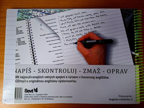 Anglická cvičebnica + cd a popisovač so stierkou.,