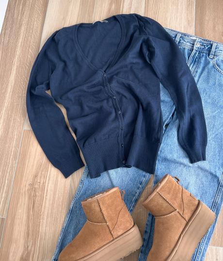 Modrý sveter, h&m,m