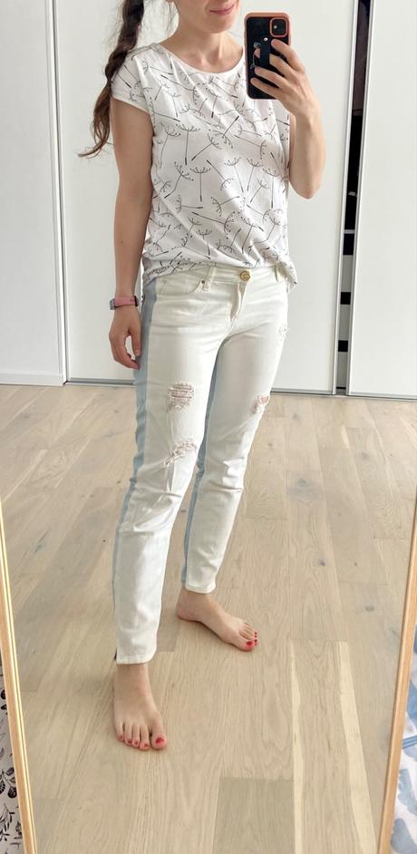 Stradivarius bicolor roztrhané džínsy, stradivarius,xs