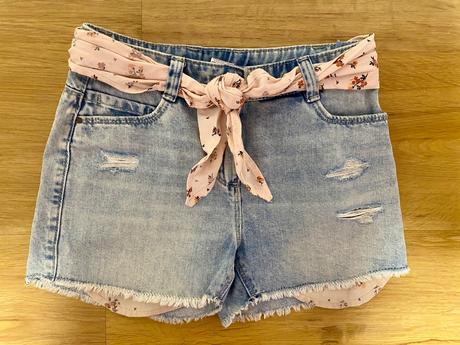 Riflové šortky s páskem, next,140