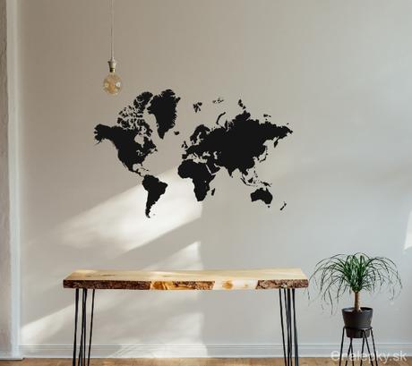 Nálepka na stenu - mapa sveta,
