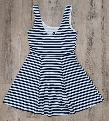 Pásikavé modrobiele saty, h&m,m