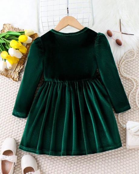 Smaragdove velúrové saty s mašľou vianočne, 68 - 98