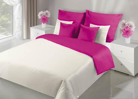 Jednofarebné obliečky 200x220 krémová+cyklamen, 