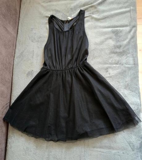 Čierne šaty s tylovou sukňou h&m, h&m,s