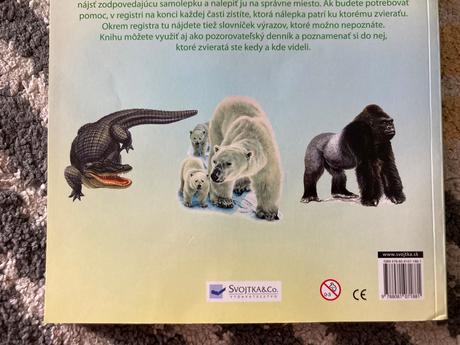 Kniha o zvieratách s nálepkami-zoo,záhrada,motýle,