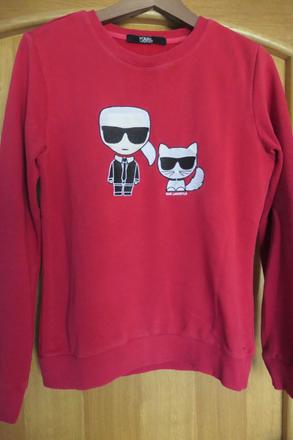 Karl lagerfeld original damska cervena mikina m, m
