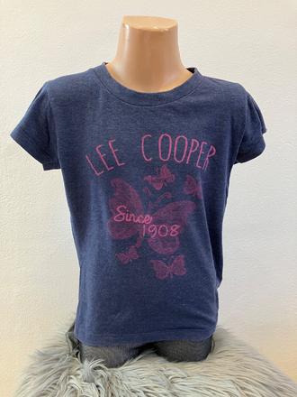 Dievčenské tričko s motýľmi modré lee cooper, lee cooper,122