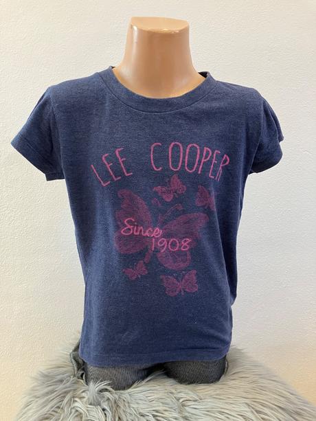 Dievčenské tričko s motýľmi modré lee cooper, lee cooper,122