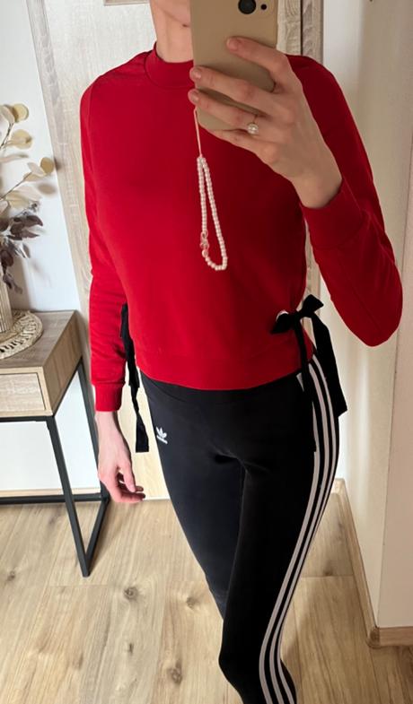 Cervena mikina so stuhami na bokoch, tally weijl,s