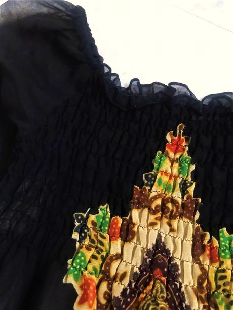 Mušelínový top etno, xs