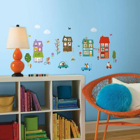 Nálepky na stenu mesto - 32 kusov,