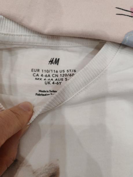 Tričká 7ks, veľ. 110/116, h&m,110