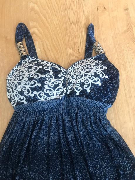 Modré letné šaty, s