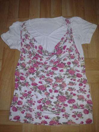 Kvietkované tričko s krátkym rukávom, s
