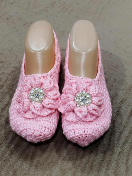 Háčkované papučky 87, 38 / 39