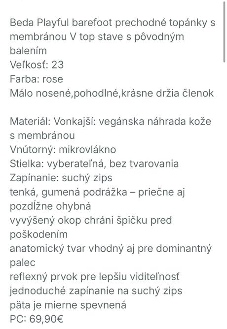 Beda prechodné barefoot topánky, beda,23