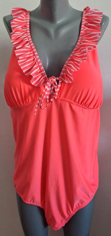 Jednodielne neónové dámske plavky janina, v. xxl, 46 - xxl