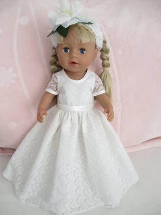 Svadobné šaty pre staršiu sestričku 43cm, 