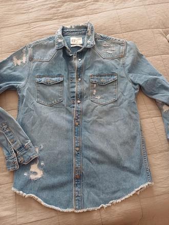 Hrubá pánska riflová košeľa/bunda zara man č.s/m, zara,m
