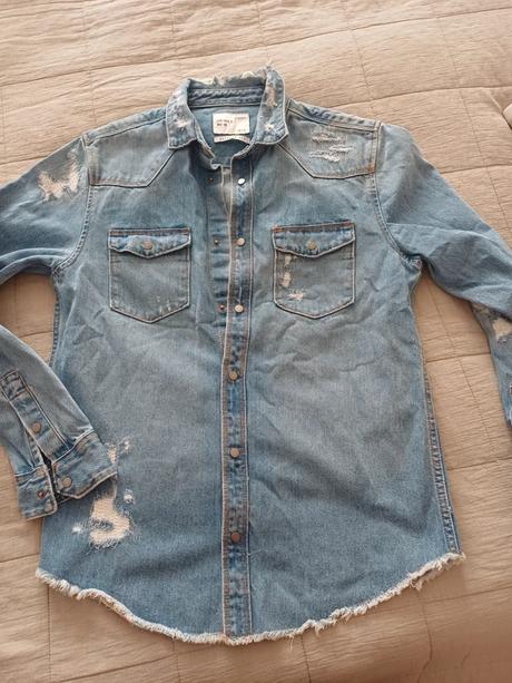 Hrubá pánska riflová košeľa/bunda zara man č.s/m, zara,m