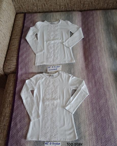 Dievčenské tričká s dlhým rukávom veľ.8-9rokov, 128