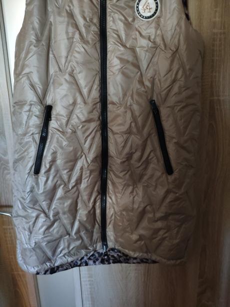 Dámska prechodná bunda obojstranná krémová, m