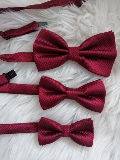 Elegantné saténové motýliky otec-syn-bábo,