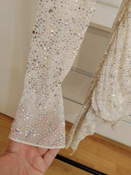 Oh polly marilla trblietavé mini šaty, s / xs