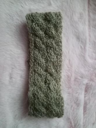 Detská pletená čelenka hnedá, 98