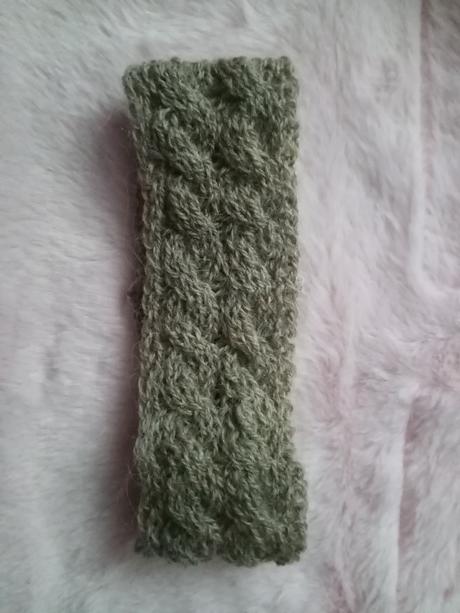 Detská pletená čelenka hnedá, 98