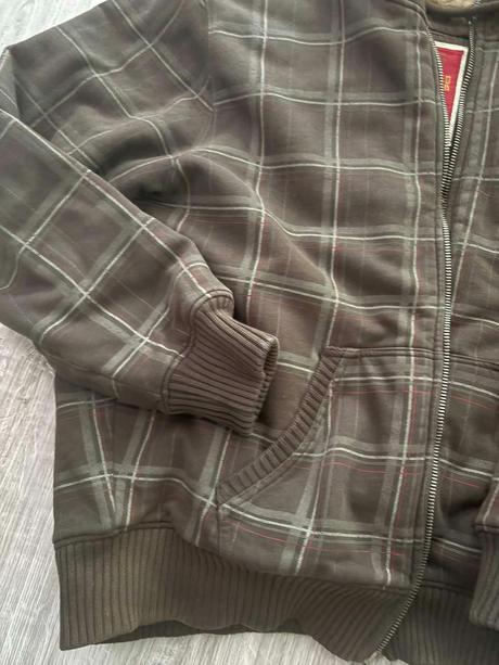 Bunda zateplená hnedá karo xxxl, xxxl