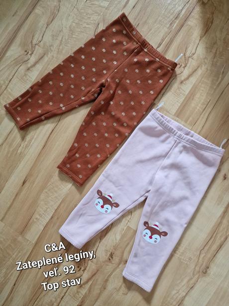 C&a zateplené legíny 2ks,veľ.92, baby club,92